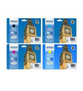 Epson T7031/7032/7033/7034 Big Ben Pack de 4 Cartouches d'encre d'origine