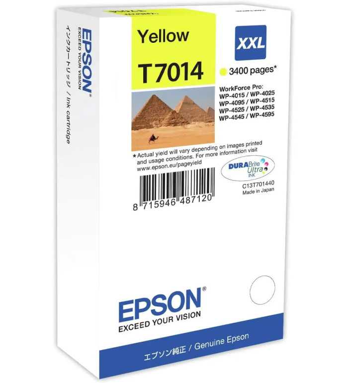 Epson T7014 XXL Jaune Pyramide Cartouche d'encre d'origine