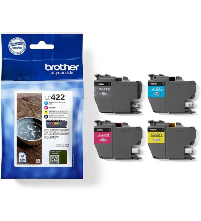 Brother LC422 Pack de 4 cartouches Noir Couleur d'origine