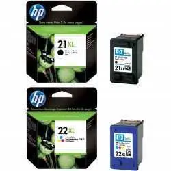 HP 21XL/22XL noir cyan magenta jaune Cartouches d'encre d'origine Pack de 2