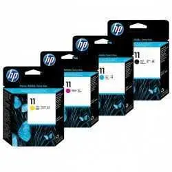 HP 11 Noir couleur Pack de 4 Têtes d'impression d'origine