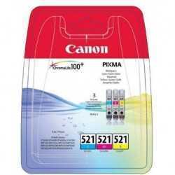 Canon CLI-521 jaune, cyan, magenta Cartouches d'encre d'origine - Pack de 3