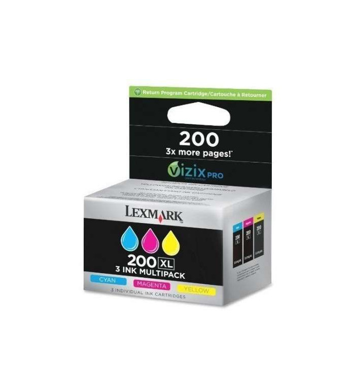 Lexmark 200XL couleur pack de 3 cartouches d'encre d'origine Lexmark 200XL couleur pack de 3 cartouches d'encre d'origine