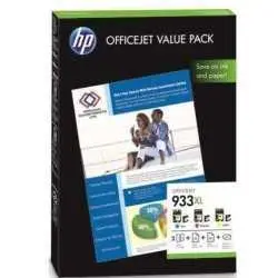 HP 933XL jaune, cyan, magenta Value Pack Cartouches imprimante/kit papier d'origine